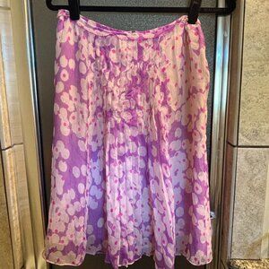 Pink and Purple Silk Chiffon Skirt